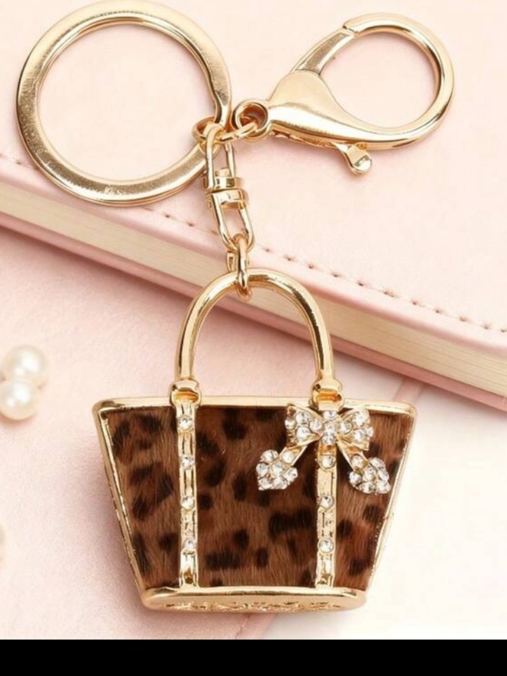 Key Chain /Bag  Charm Leopard Pattern NWT Tray 187